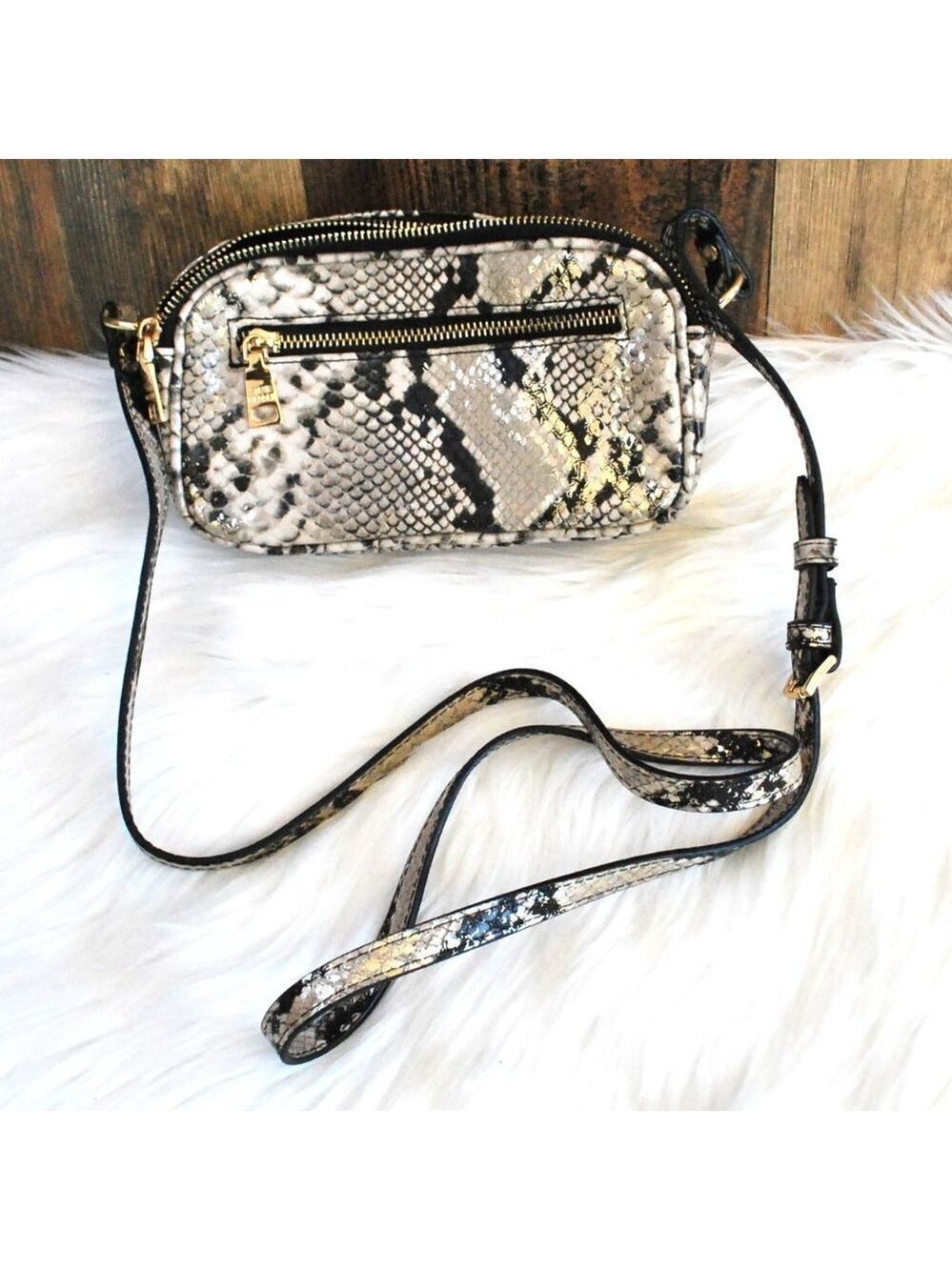 Steve Madden Reptile Snakeskin Print Crossbody Bag Purse - Picture 2 of 4